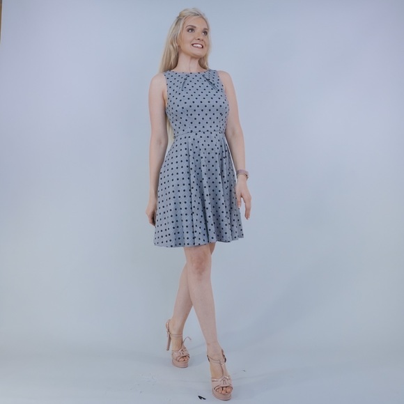 Grey and Black Polka Dot Sundress by Elle - Picture 4 of 14